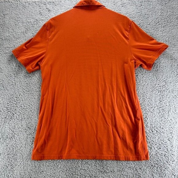 Criquet Mens Polo Shirt Large Burnt Orange Pima Cotton Slim Fit Top - Picture 7 of 10